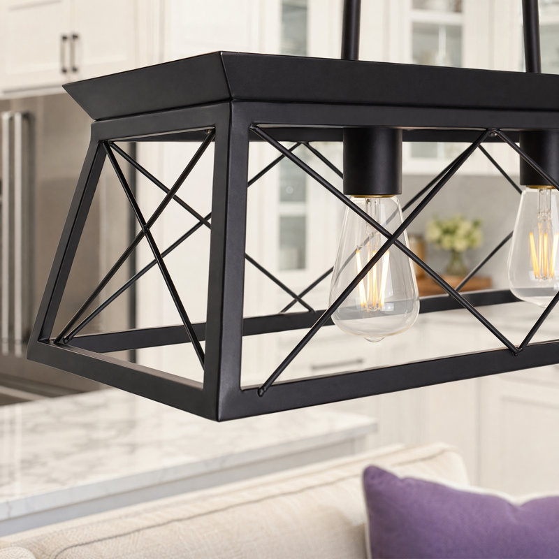 Lustre linéaire noir mat 32 lumières à 5 lumières 32 po, ferme moderne en métal, Noir mat