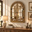 Miroir mural à panneau de fenêtre Farmhouse avec volets, miroir décoratif en bois massif pour entrée, salon et chambre à coucher, verre incassable-210298915-217936503