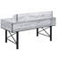 Antique White And Black 5-Drawer Computer Desk