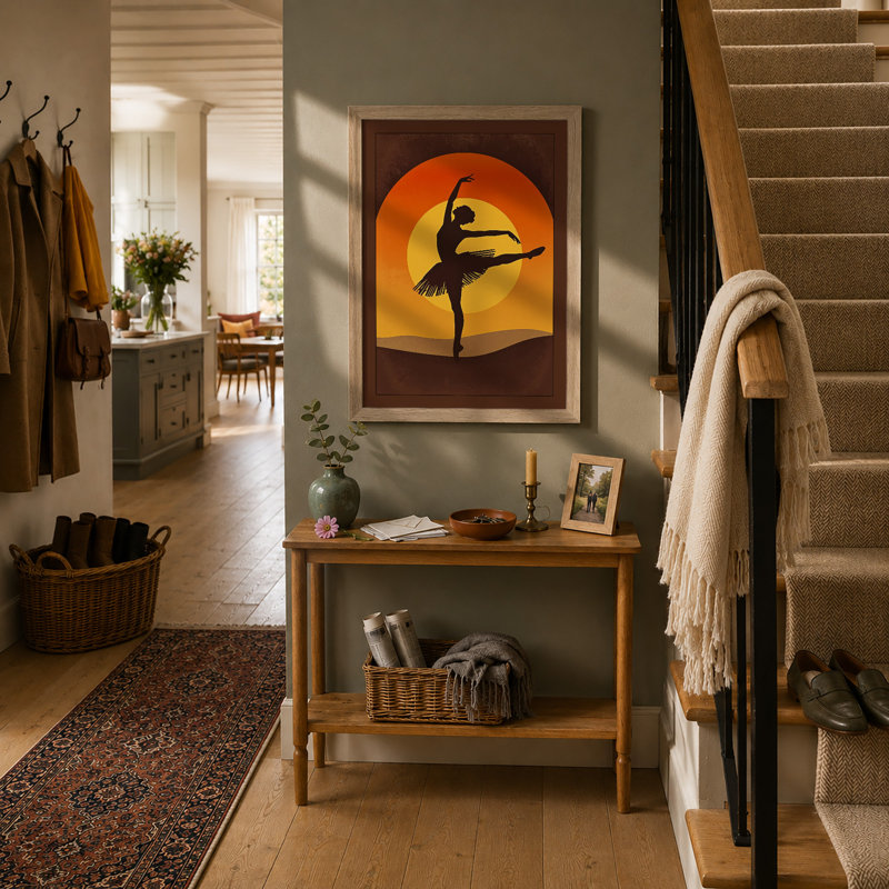 Dancer At Sunset Modern - Print, A2 - 59.4 x 42.0 cm, Oak