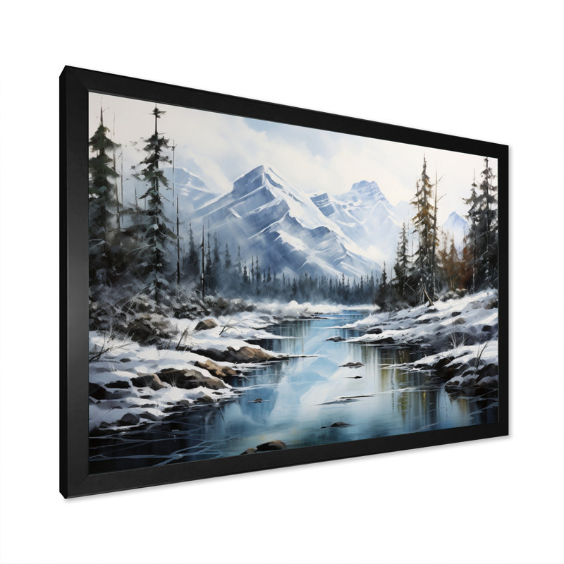 Canada Misty Mountain Majesty IV - Canada, art mural, H 30 po x l 40 po x P 1,5 po, Cadre simple noir