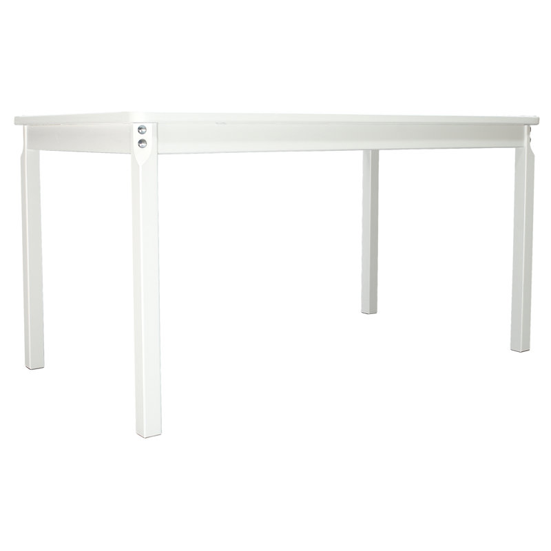 Ardilla Rectangular Pine Outdoor Dining Table , 195.58cm cm W 342.9cm cm D, White