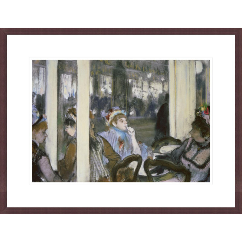 «Women on a Cafe Terrace» par Edgar Degas, impression giclée encadrée, H 16,77 po x l 21,75 po