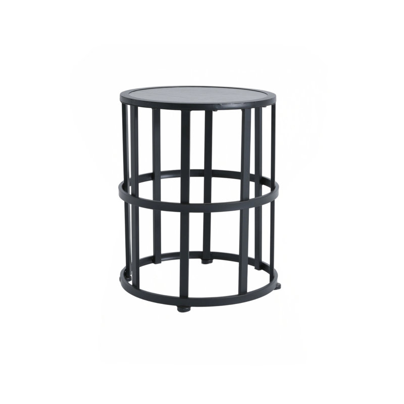 Modern Ceramic Tile Accent Table with Durable Iron Frame