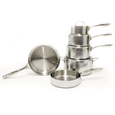 Batterie de cuisine en acier inoxydable martelé 10 pièces BergHOFF