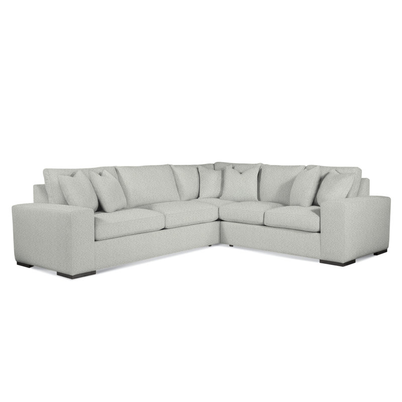 Memphis Sectional, Frost White, Right Hand Facing, Brown Geometric, 0456-33