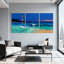 Nautique et plage, phare la nuit, océan, vagues, plage, ensemble de 3 impressions sur toile-1428991421