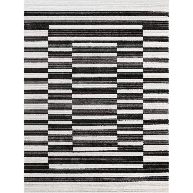  Tapis Myra Odyssey, Noir / blanc, Rectangle 9 pi x 12 pi