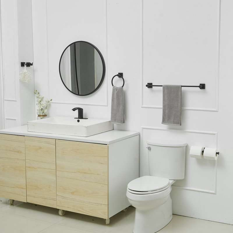 1 ensemble de quincaillerie de salle de bain, Noir mat