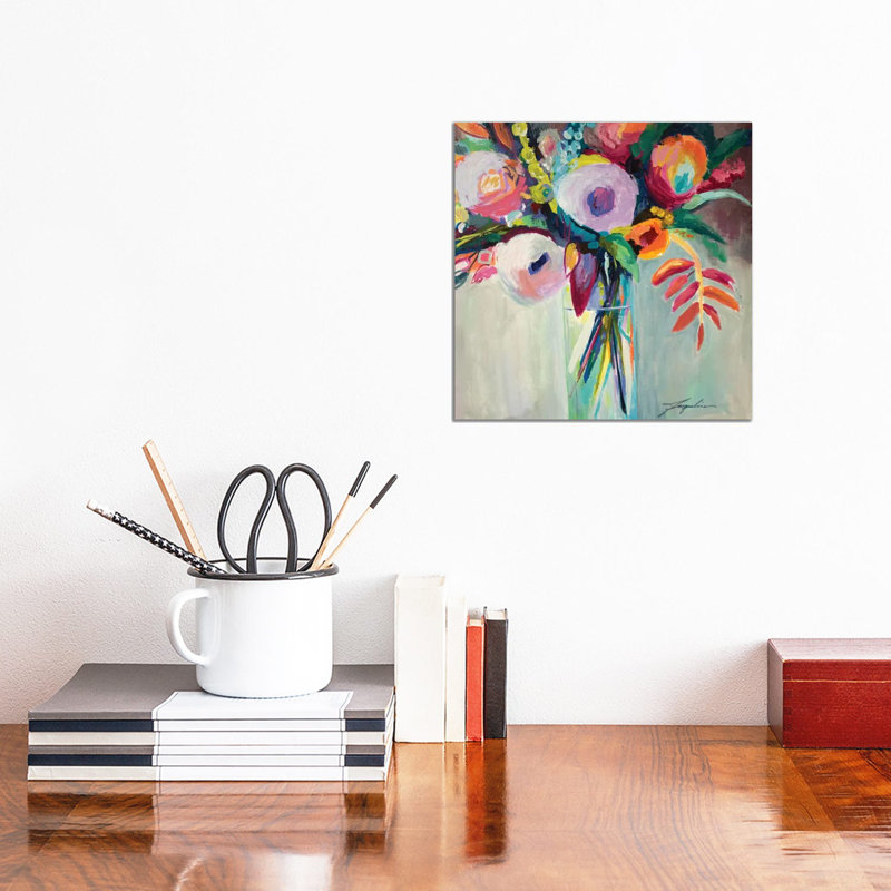 Ode To Summer VII by Jacqueline Brewer - Wrapped Canvas Print, 45.72 cm H x 45.72 cm W, Black Floater Framed