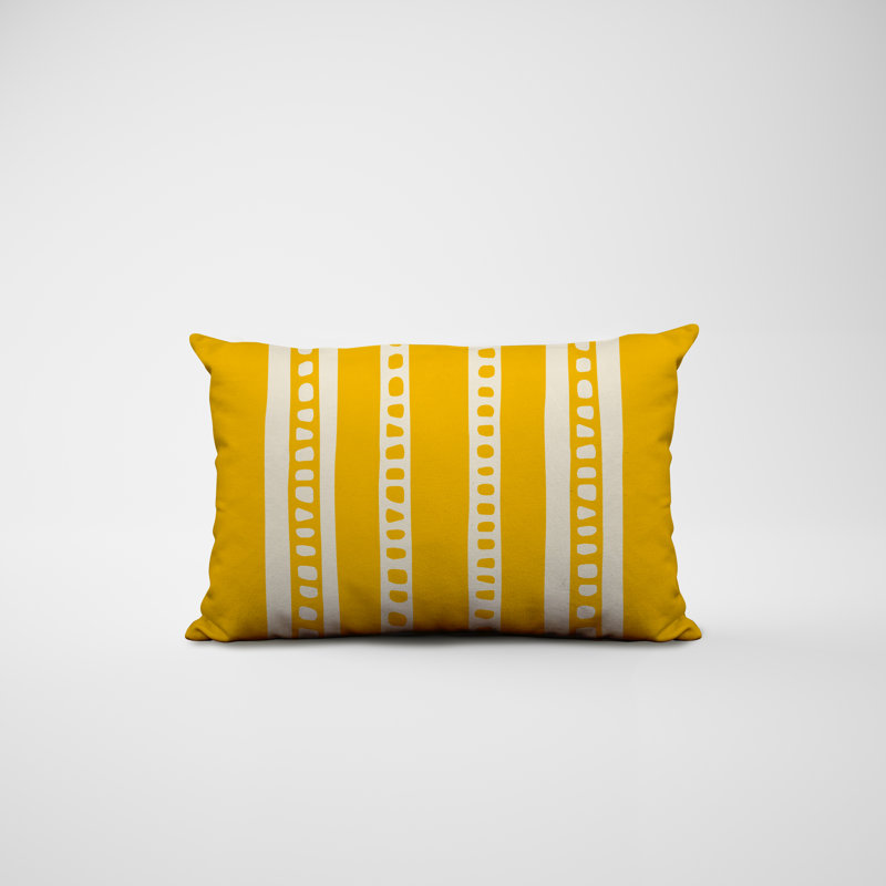 Housse et insert de coussin rectangulaire intérieur / extérieur en mélange de polyester / polyester Ikom, Jaune