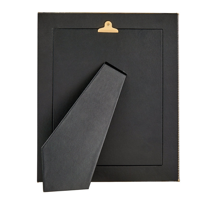Leather Picture Frame, 8" W x 10" H, Gold