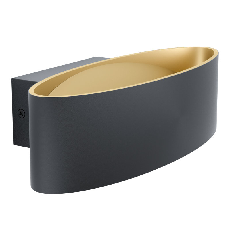 Gwendolyn Steel LED Flush Mounted Sconce, Black/Gold