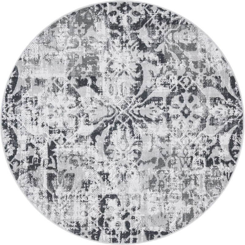 Floral Indoor Rug, Round 5'3"
