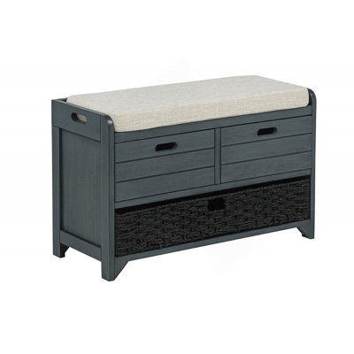 Storage Bench with Removable Basket and Drawers