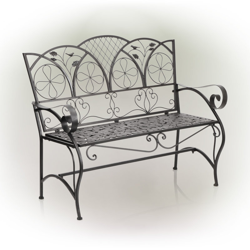 Banc de jardin en métal Ridenour Sunleaves