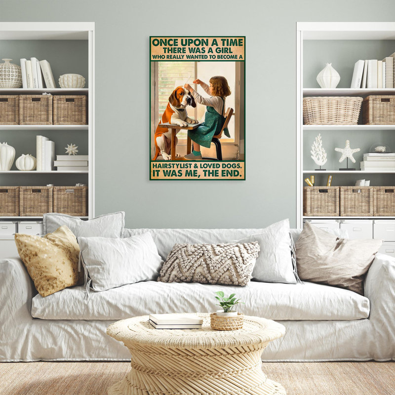 «Honorina To devenir une coiffeuse et des chiens aimés», reproduction d'art graphique sur toile tendue, L 24 po x H 36 po