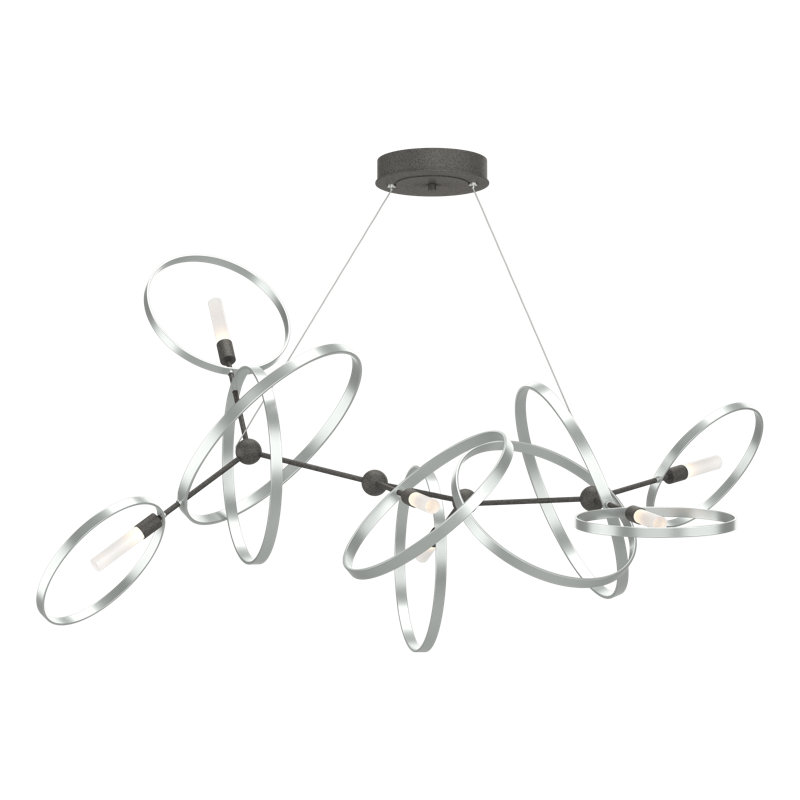Celesse 6 - Light Unique Geometric Chandelier, Natural Iron, Vintage Platinum
