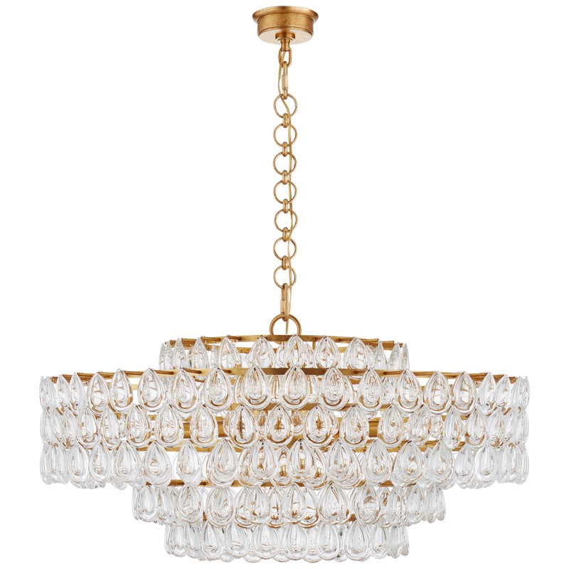 Aerin Liscia Chandelier, Gold, 20.75" H x 36" W x 36" D