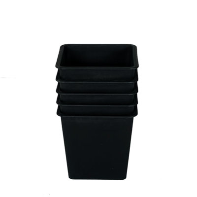 6.3" Square Garden Nursery Plant Pots  5 , All-Weather, , Polypropylene, With Drainage And Crack Resistance - 5 Drainage, All-Weather , Fade Proof For Plants