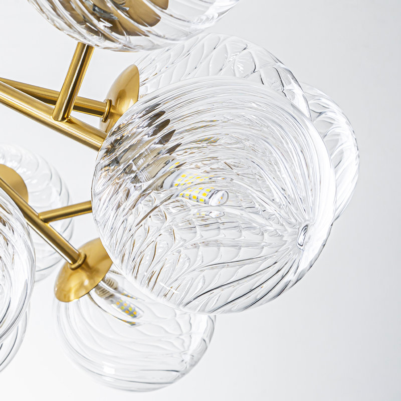 Plafonnier encastré globe en verre 20 lumières