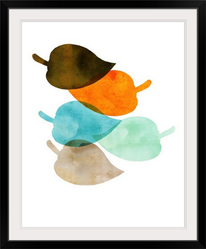 « mod leaves ii », impression, H 28 po x l 24 po x P 1 po, Cadre noir