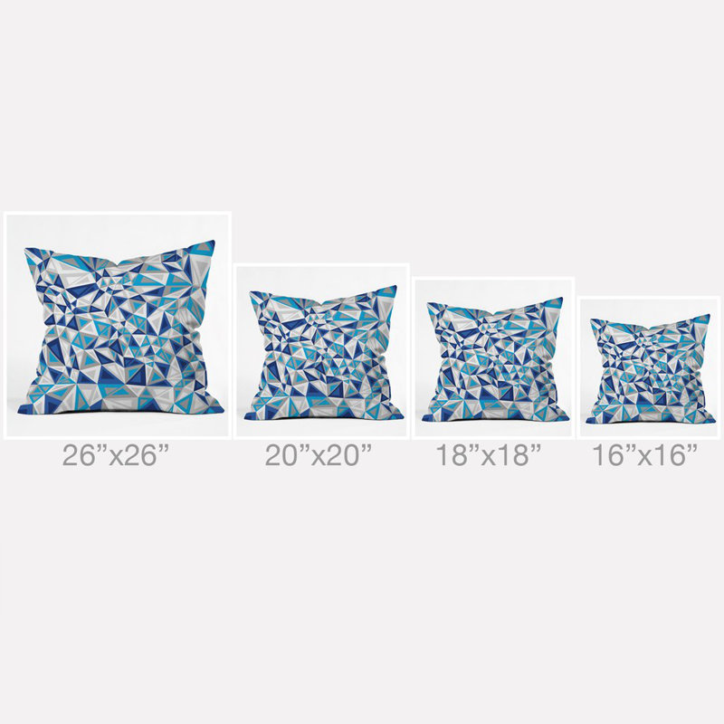 Gneural Triad Illusion Iced Throw Pillow, 16" x 16"
