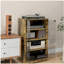 Armoire multimédia HOMcom, armoire stéréo à 4 niveaux, meuble audio-vidéo moderne avec tablettes réglables, portes en verre trempé et gestion des câbles, brun rustique