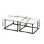 Ensemble de 2 tables basses carrées gigognes (60 cm + 50 cm), petites tables basses carrées cannelées, table centrale moderne-1274223062