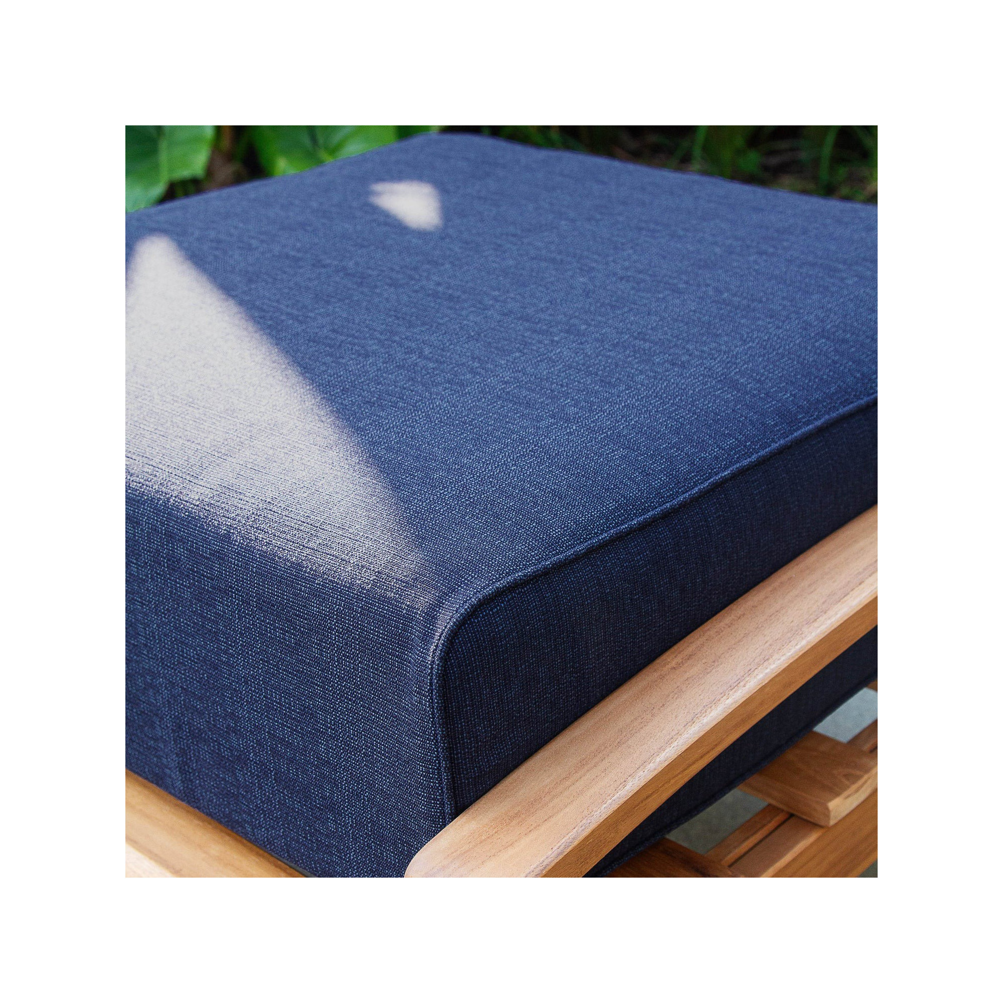 Summerton 2 Piece Teak Outdoor Conversation Set with Cushions, Navy