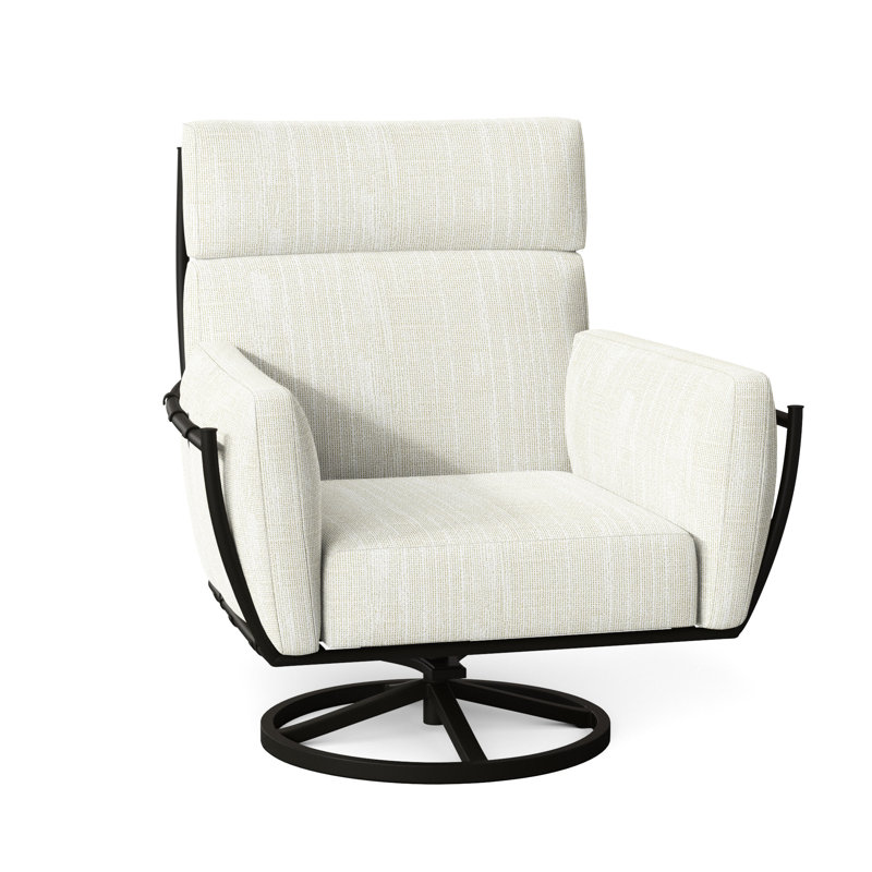 Chaise berçante pivotante en aluminium Majorca, Rollo crème, Pas de soudure