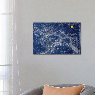 Alaska (Vintage Map) II - Wrapped Canvas Painting