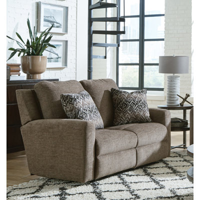 55.5" Dual Reclining Upholstered Loveseat with Accent Pillows by Red Barrel Studio