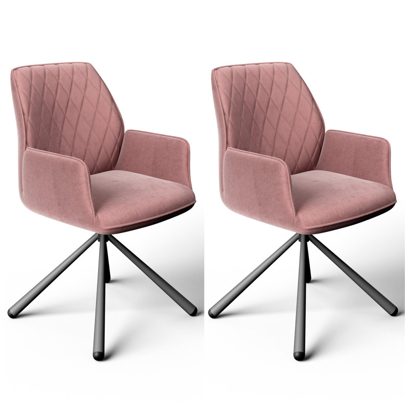DelRe 46cm H Velvet Upholstered Armchair, Pink