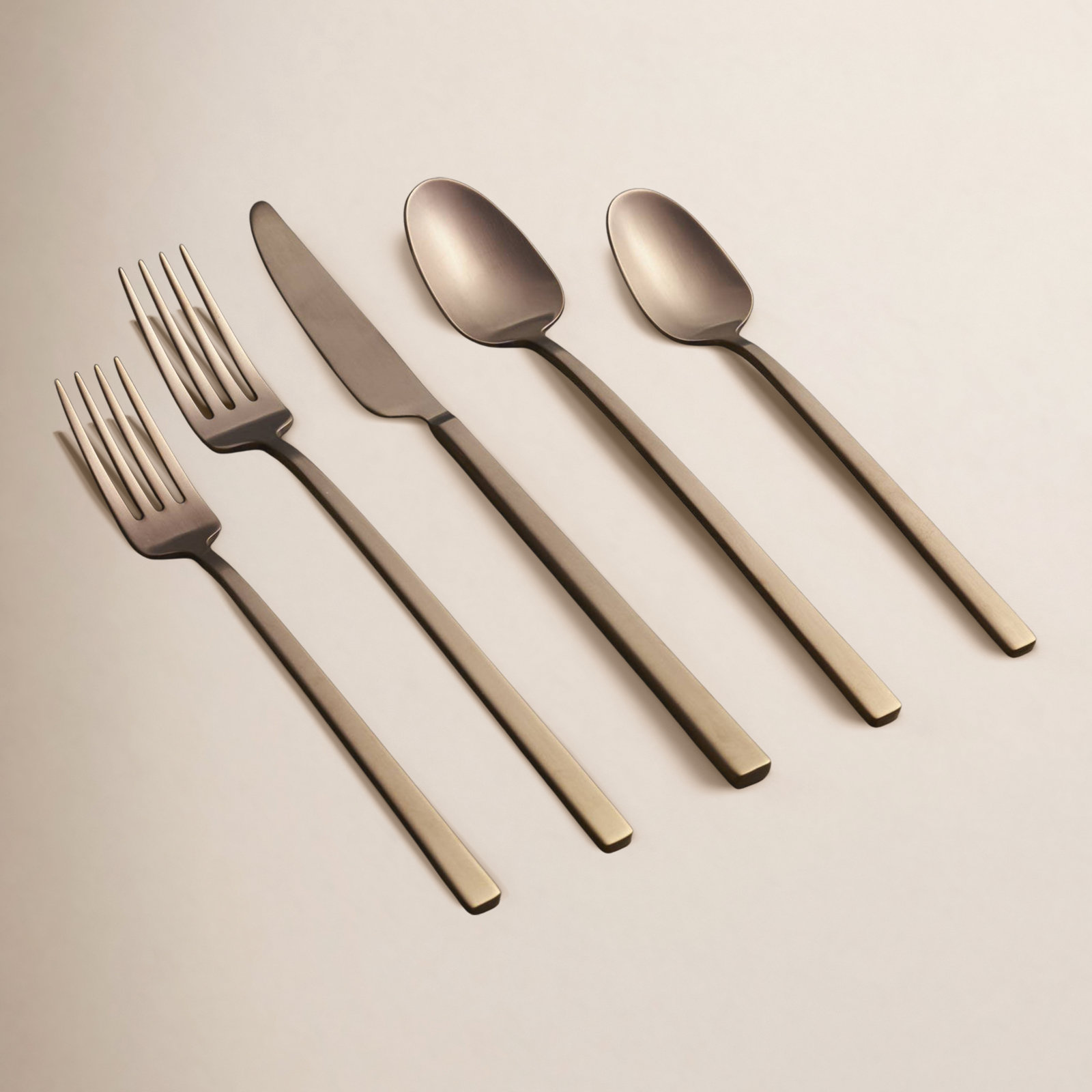 Loretta 20 Piece Flatware Set, Copper Satin