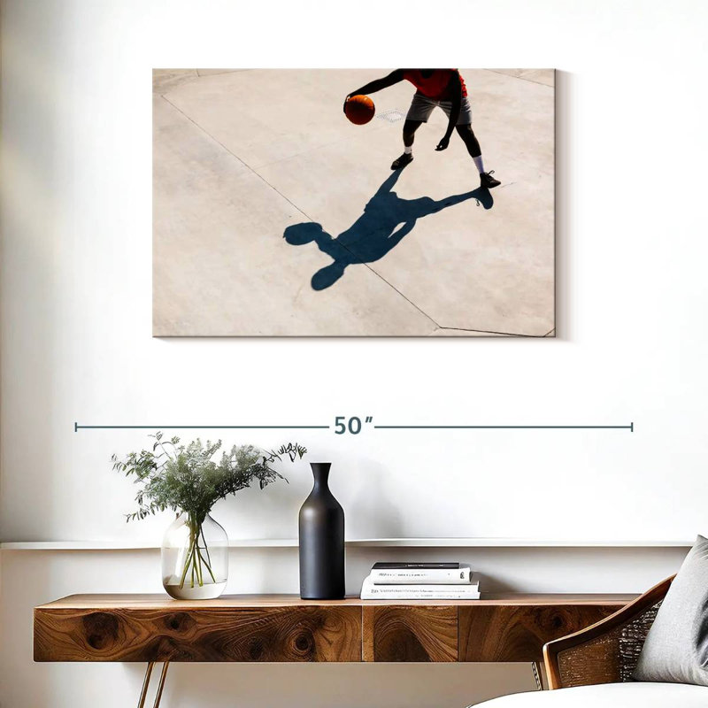 Ombre de joueur de basketball, H 24 po x l 36 po