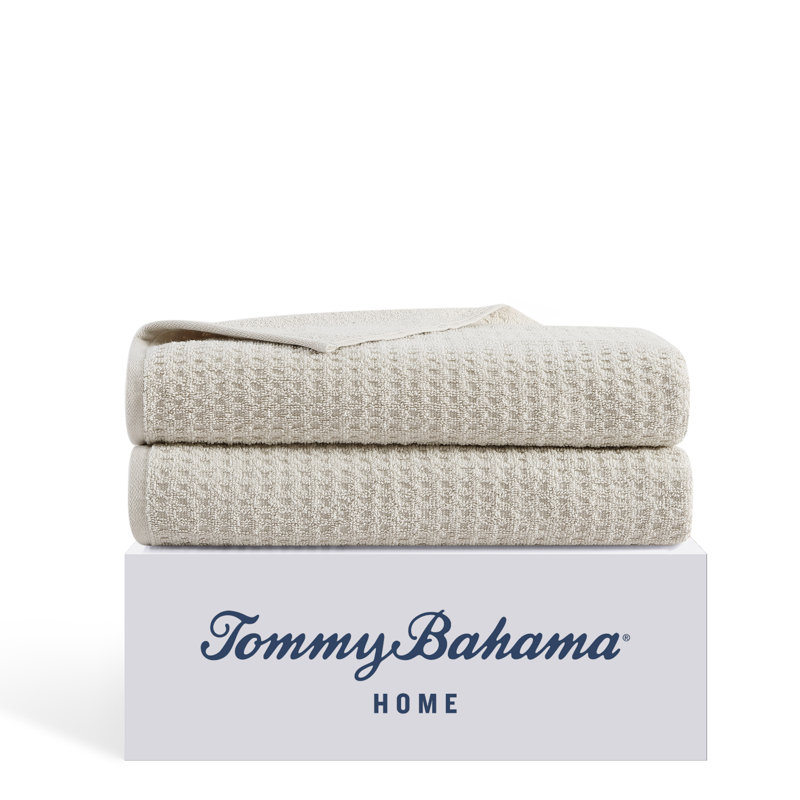 Tommy Bahama 100% Cotton Towel Set, Light Brown, 2 Pack - Bath Sheet