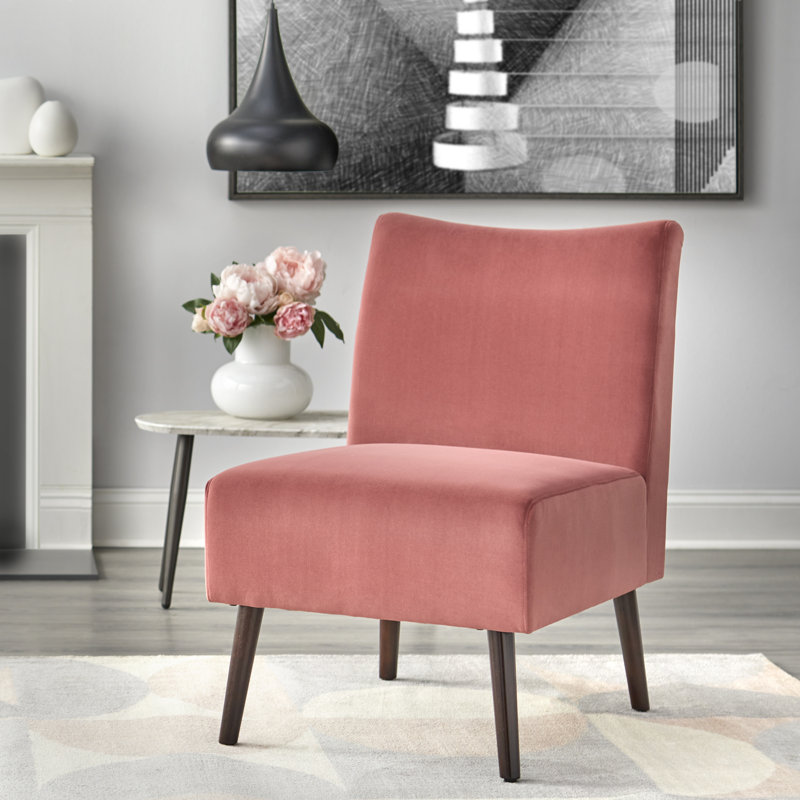 Chaise Petula, Velours rose rustique