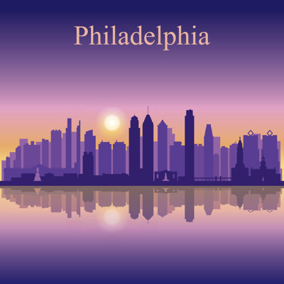 «Philadelphia City Skyline» par Irayoflight, impression sur toile tendue
