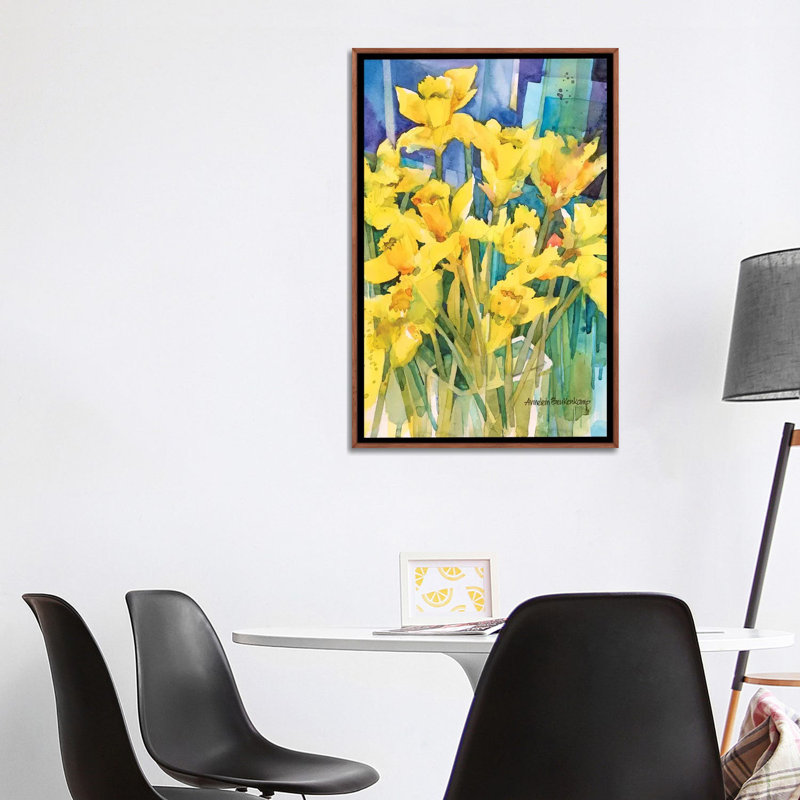 «Daffodil Delight» par Annelein Beukenkamp - impression d'art graphique, H 40 po x l 26 po x P 1,5 po, Aucun mat
