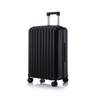 3-Piece Black ABS Hard Shell Luggage Set with 20-Inch, 24-Inch, and 28-Inch Spinner Suitcases