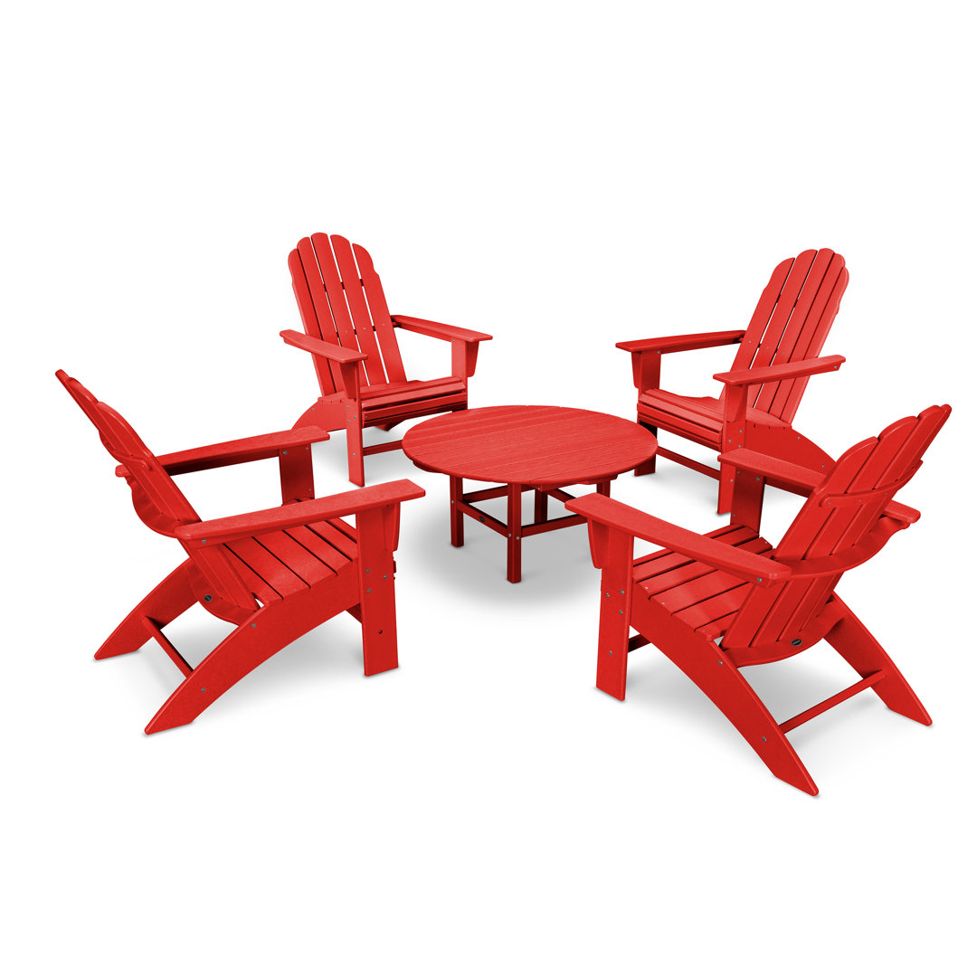 POLYWOOD Vineyard 5-Piece Oversized Adirondack Set POLYWOOD® Frame