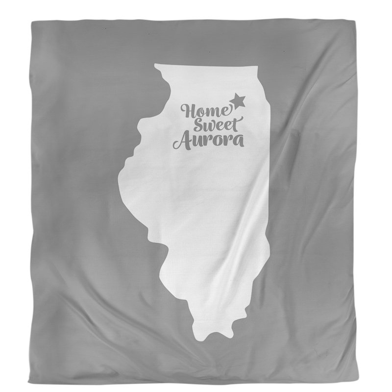 Housse de couette simple aurora Illinois, Housse de couette pour grand lit, Gris, Microfibre