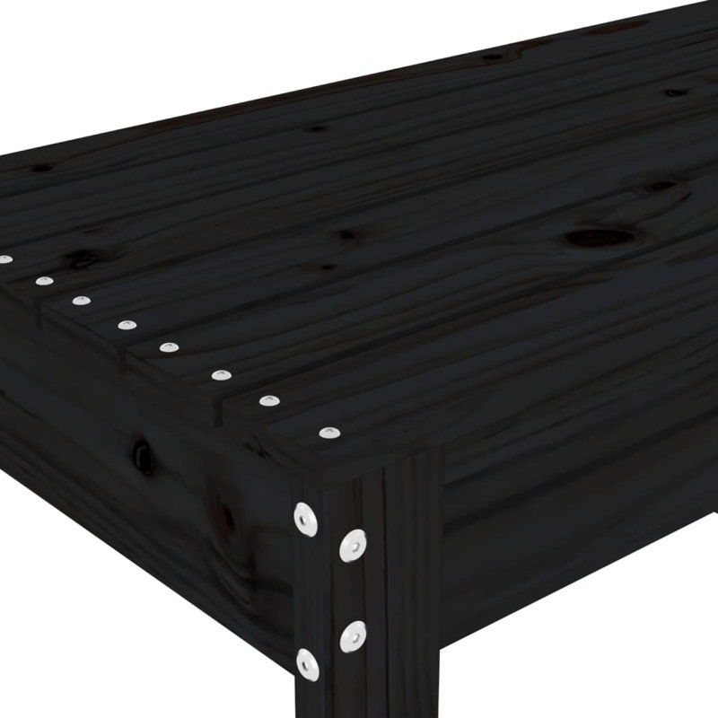 Dimmick Solid Wood Outdoor Bench, Black, 45cm H x 80cm W x 38cm D