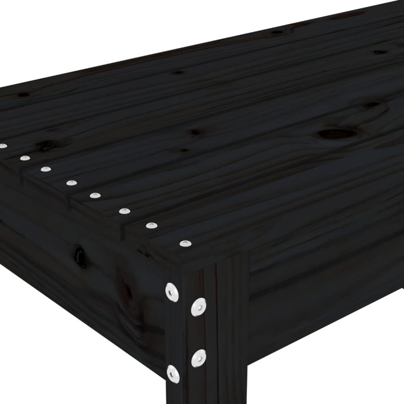 Dimmick Solid Wood Outdoor Bench, 45cm H x 80cm W x 38cm D, Black