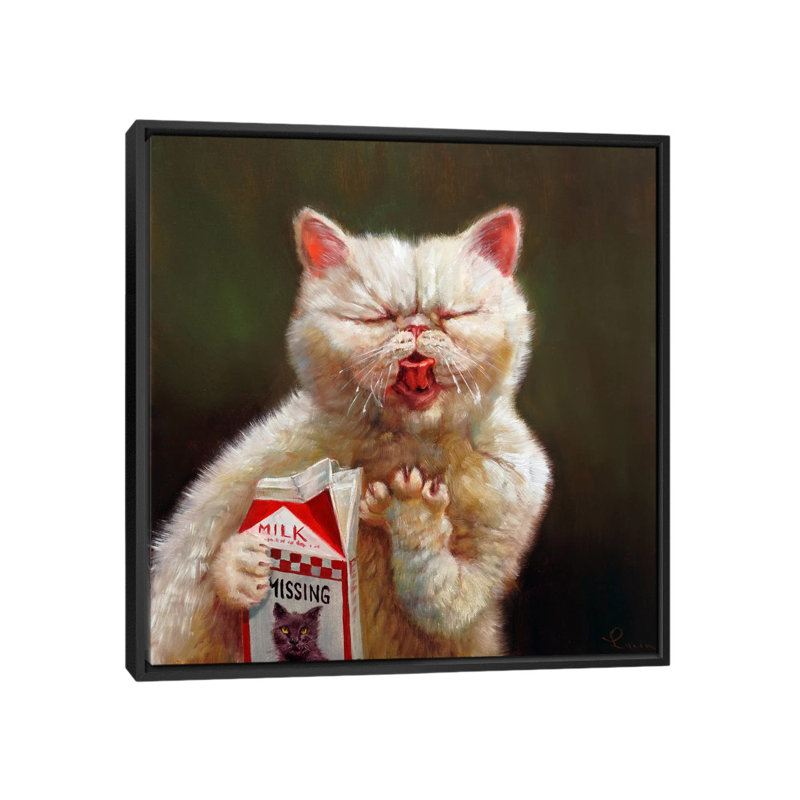 «Sour Milk», reproduction sur toile, H 18 po x l 18 po x P 1,5 po, Toile avec cadre noir, Pas de tapis