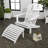 Abilynn Classic Solid Acacia Wood Adirondack Chair with Matching Ottoman, Outdoor Patio Lounge Seating for Garden and Fire Pit-191252172
