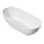 69 po. Baignoire autoportante à surface solide 69 po. Baignoire de trempage autoportante en résine fabriquée à la main de luxe avec trop-plein et bonde escamotable, blanc mat 24S03-69MW