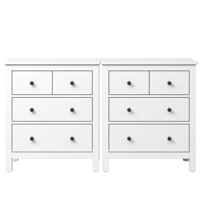 3-Drawer Nightstand, 27" Modern Wood Bedside Table With Storage,Set Of 2