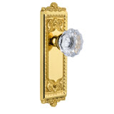 Grandeur Windsor Plate Single Dummy with Fontainebleau Crystal Door Knob